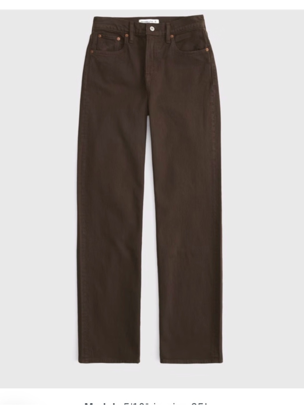 Abercrombie & Fitch 90s Straight Ultra High Rise Size 12R Brown Jeans Curve Love